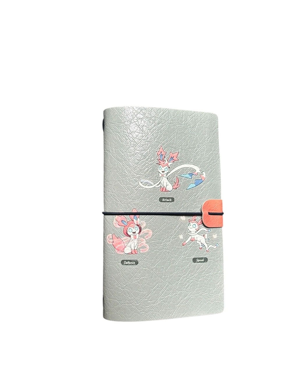 Travelers Notebook Journal Refillable Faux Leather A3 Pokemon Sylveon Gray